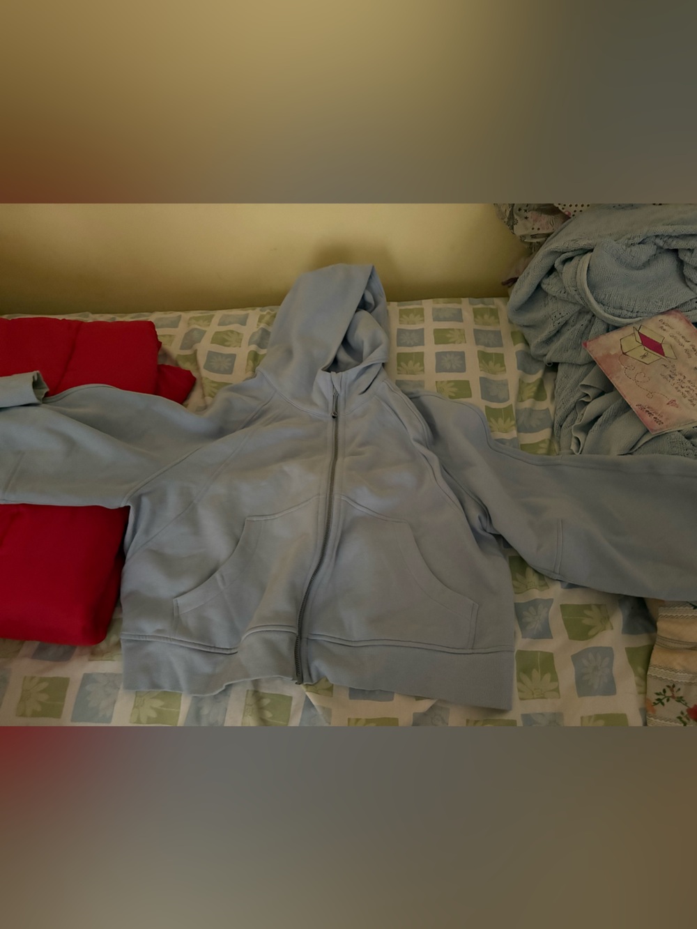 Blue linen full zip scuba
